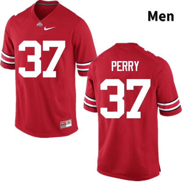 Men's Ohio State Buckeyes #37 Joshua Perry Red Game College Stitched Football Jersey 23CZ048UF